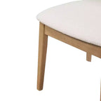 Chaises de salle à manger ModernLuxe, chaises d'appoint sans accoudoirs en bois d'hévéa avec siège rembourré - Lot de 2
