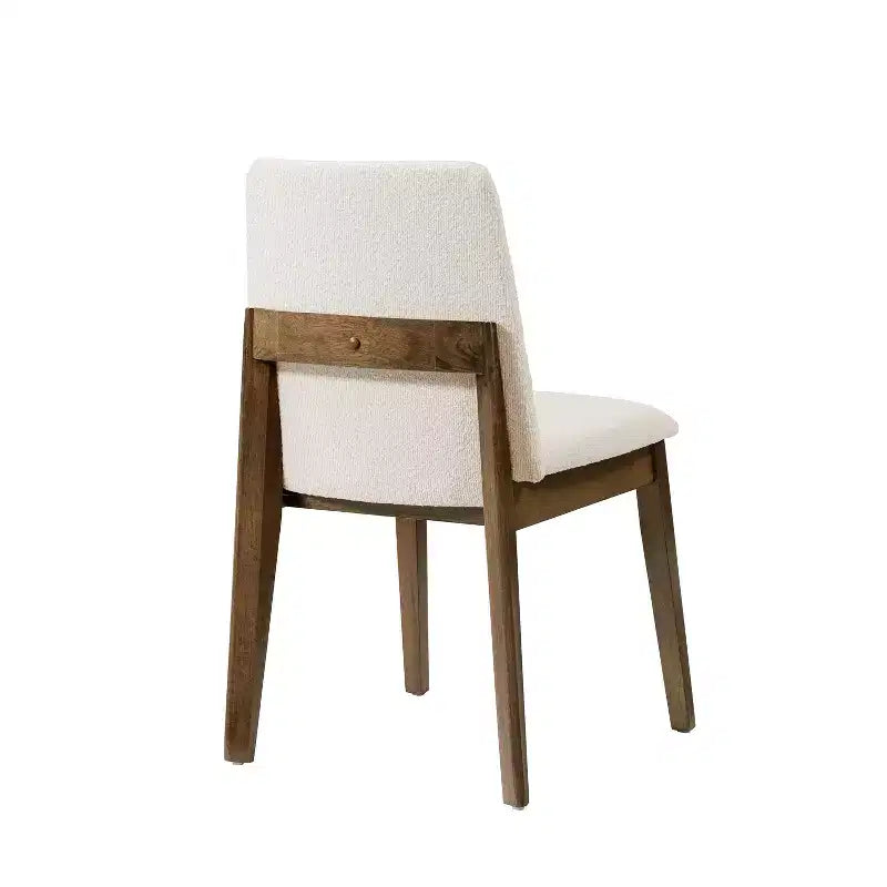 Chaises de salle à manger ModernLuxe, chaises d'appoint sans accoudoirs en bois d'hévéa avec siège rembourré - Lot de 2