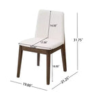 Chaises de salle à manger ModernLuxe, chaises d'appoint sans accoudoirs en bois d'hévéa avec siège rembourré - Lot de 2
