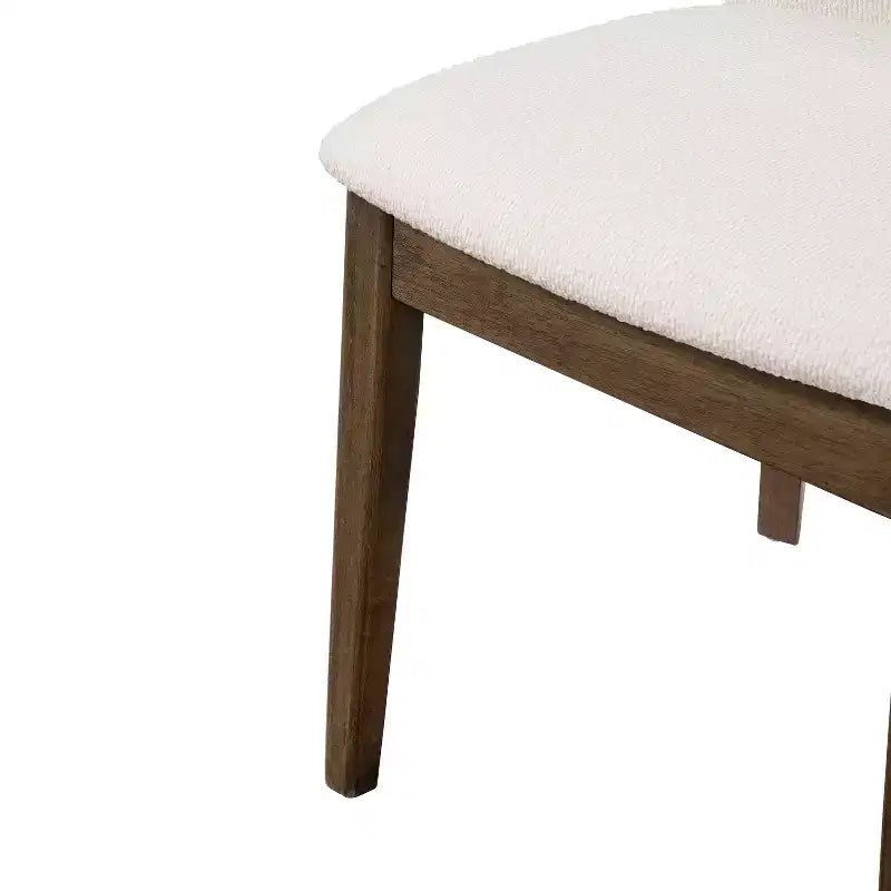 Chaises de salle à manger ModernLuxe, chaises d'appoint sans accoudoirs en bois d'hévéa avec siège rembourré - Lot de 2