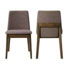 Chaises de salle à manger ModernLuxe, chaises d'appoint sans accoudoirs en bois d'hévéa avec siège rembourré - Lot de 2