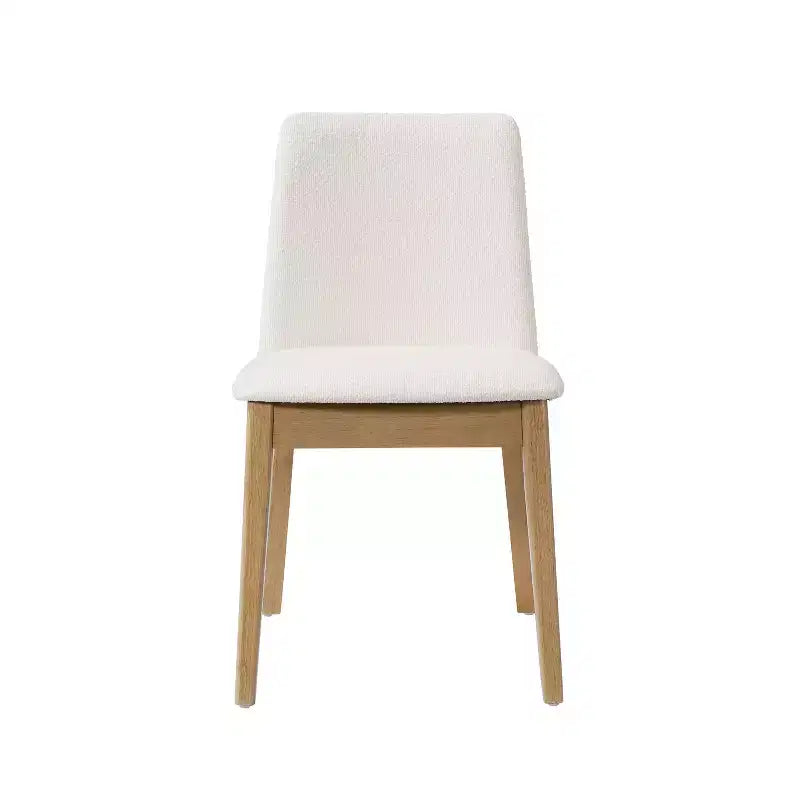 Chaises de salle à manger ModernLuxe, chaises d'appoint sans accoudoirs en bois d'hévéa avec siège rembourré - Lot de 2