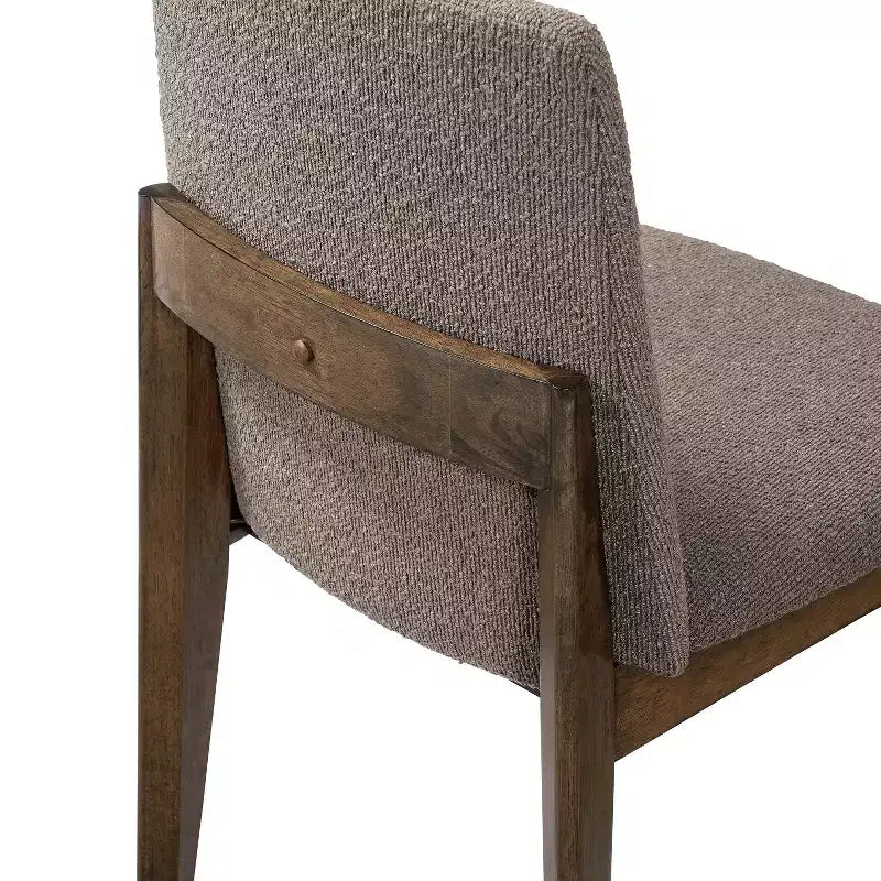 Chaises de salle à manger ModernLuxe, chaises d'appoint sans accoudoirs en bois d'hévéa avec siège rembourré - Lot de 2