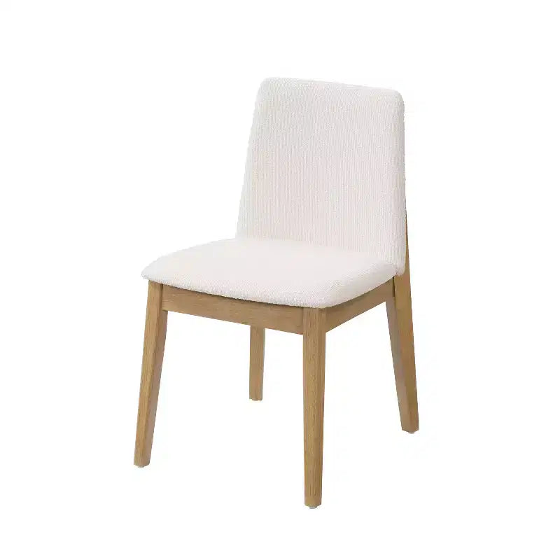Chaises de salle à manger ModernLuxe, chaises d'appoint sans accoudoirs en bois d'hévéa avec siège rembourré - Lot de 2