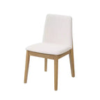 Chaises de salle à manger ModernLuxe, chaises d'appoint sans accoudoirs en bois d'hévéa avec siège rembourré - Lot de 2