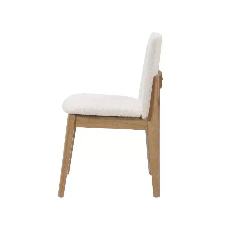 Chaises de salle à manger ModernLuxe, chaises d'appoint sans accoudoirs en bois d'hévéa avec siège rembourré - Lot de 2