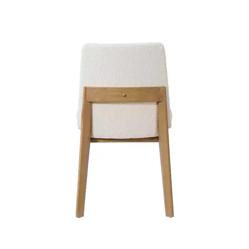 Chaises de salle à manger ModernLuxe, chaises d'appoint sans accoudoirs en bois d'hévéa avec siège rembourré - Lot de 2