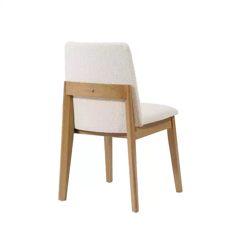Chaises de salle à manger ModernLuxe, chaises d'appoint sans accoudoirs en bois d'hévéa avec siège rembourré - Lot de 2