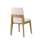 Chaises de salle à manger ModernLuxe, chaises d'appoint sans accoudoirs en bois d'hévéa avec siège rembourré - Lot de 2