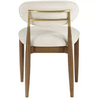 Meridian Furniture Riccio, Chaise de salle à manger latérale rembourrée en tissu performant crème, lot de 2