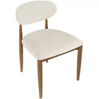 Meridian Furniture Riccio, Chaise de salle à manger latérale rembourrée en tissu performant crème, lot de 2