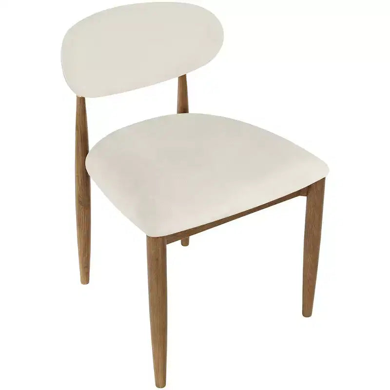 Meridian Furniture Riccio, Chaise de salle à manger latérale rembourrée en tissu performant crème, lot de 2
