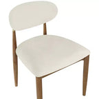 Meridian Furniture Riccio, Chaise de salle à manger latérale rembourrée en tissu performant crème, lot de 2