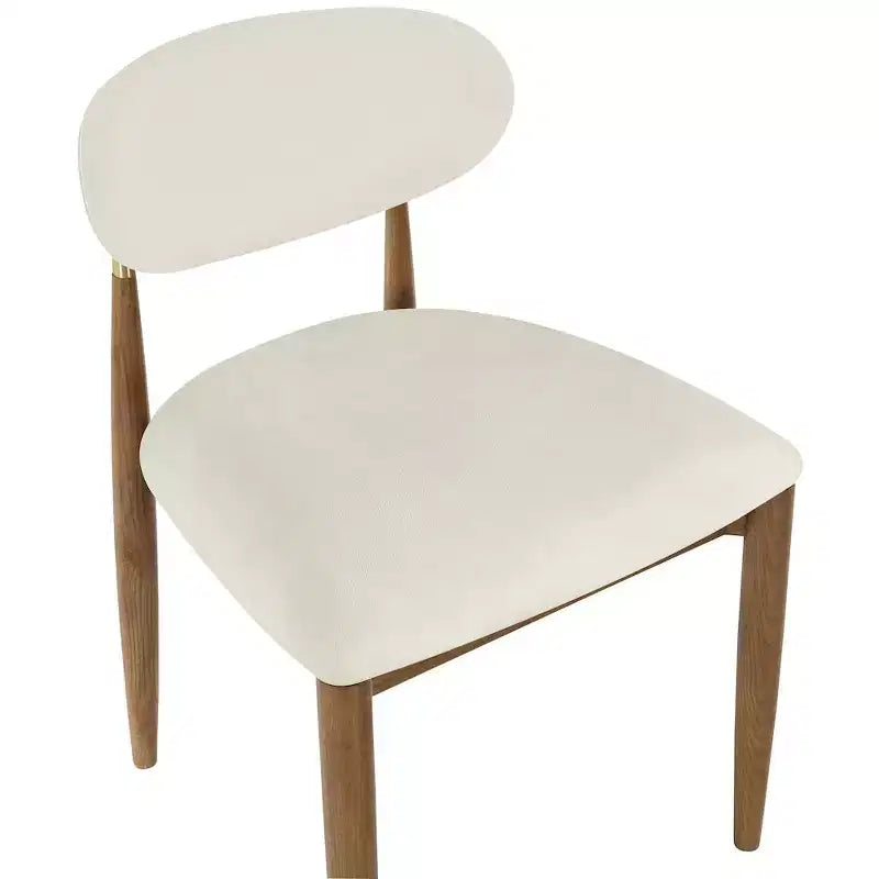 Meridian Furniture Riccio, Chaise de salle à manger latérale rembourrée en tissu performant crème, lot de 2