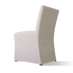 Lot de 4 chaises de salle à manger déhoussables beiges, chaises Parsons modernes de style campagnard en lin texturé avec jupe – Panipeachy
