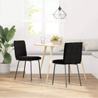 vidaXL Chaises de salle à manger, 4 pcs, velours noir, contreplaqué, métal