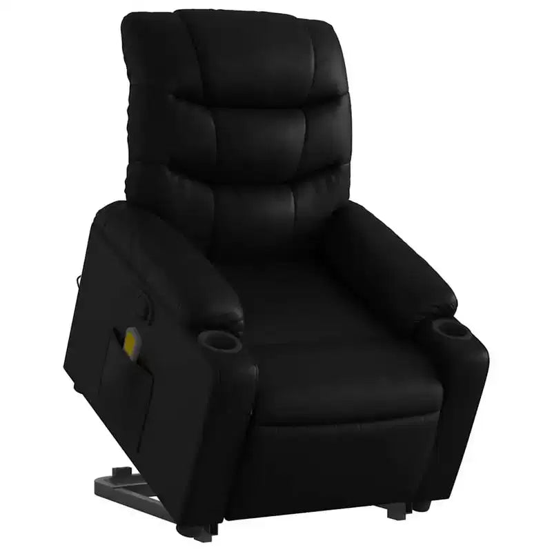 vidaXL Fauteuil inclinable de massage à levier noir