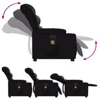 vidaXL Fauteuil inclinable de massage à levier noir