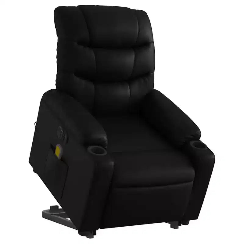 vidaXL Fauteuil inclinable de massage à levier noir