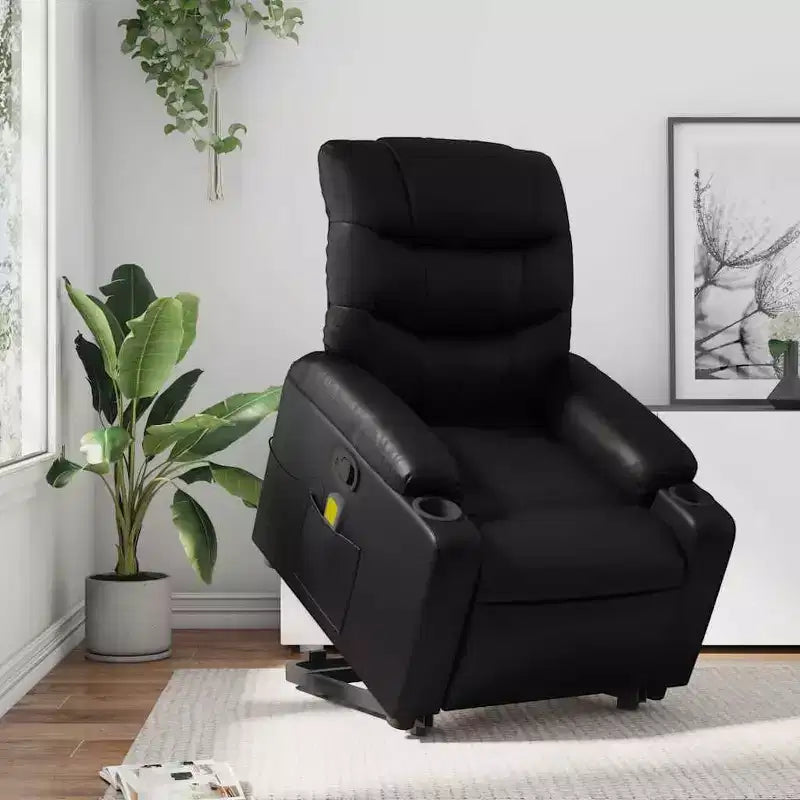 vidaXL Fauteuil inclinable de massage à levier noir