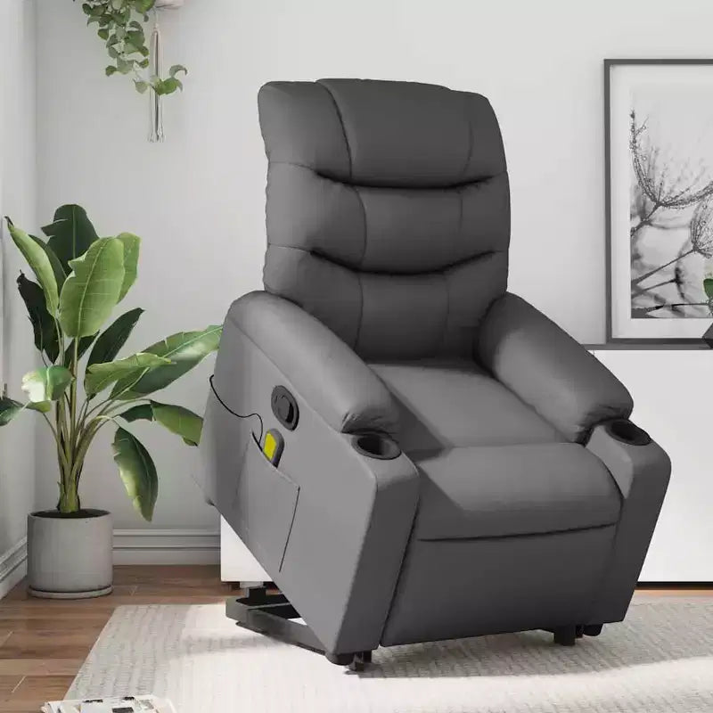 vidaXL Fauteuil inclinable de massage à levier noir