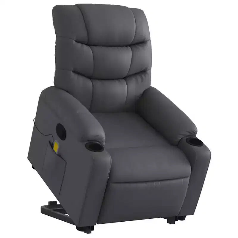 vidaXL Fauteuil inclinable de massage à levier noir