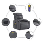 vidaXL Fauteuil inclinable de massage à levier noir
