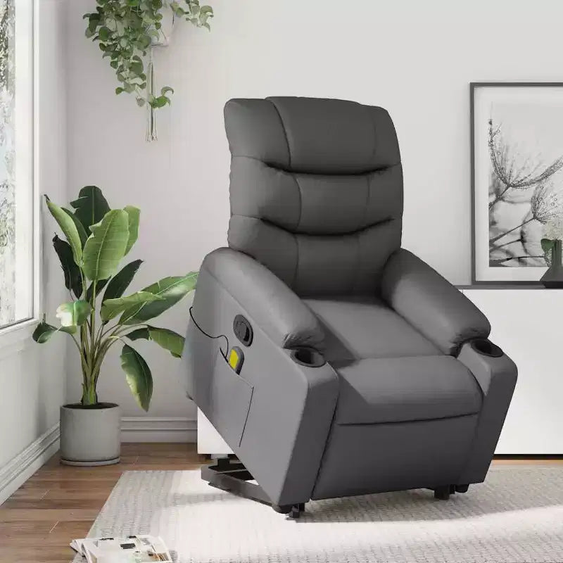 vidaXL Fauteuil inclinable de massage à levier noir
