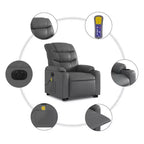 vidaXL Fauteuil inclinable de massage à levier noir