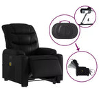 vidaXL Fauteuil inclinable de massage à levier noir