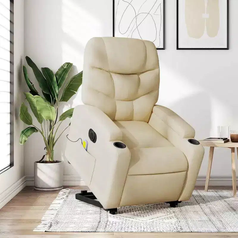 vidaXL Fauteuil inclinable de massage avec fonction releveur Gris clair