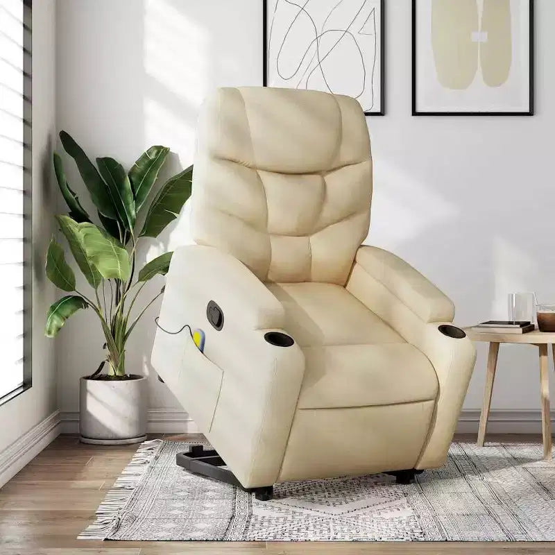 vidaXL Fauteuil inclinable de massage avec fonction releveur Gris clair