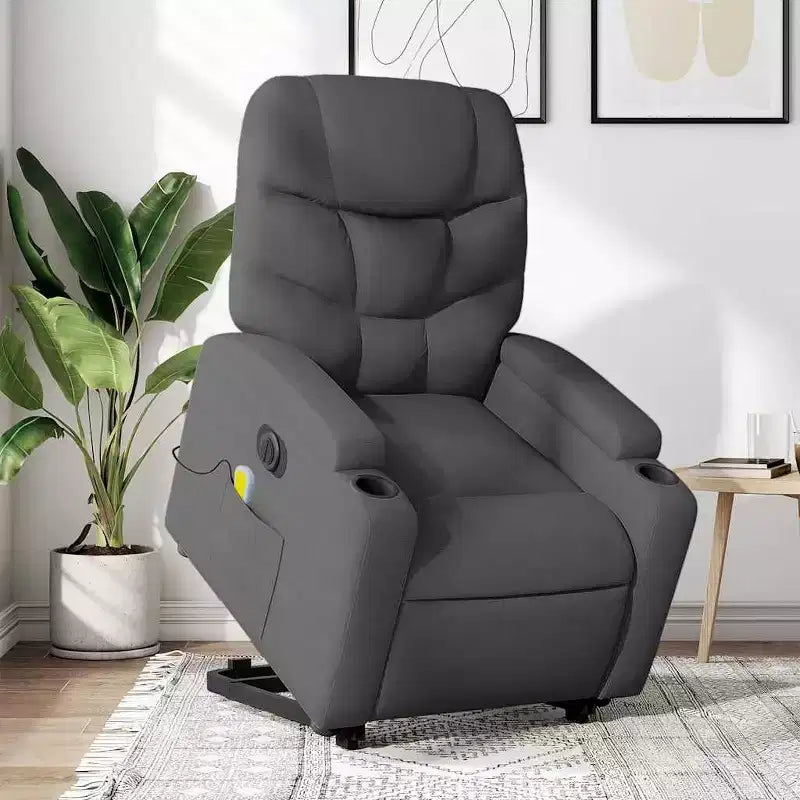 vidaXL Fauteuil inclinable de massage avec fonction releveur Gris clair
