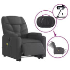 vidaXL Fauteuil inclinable de massage avec fonction releveur Gris clair