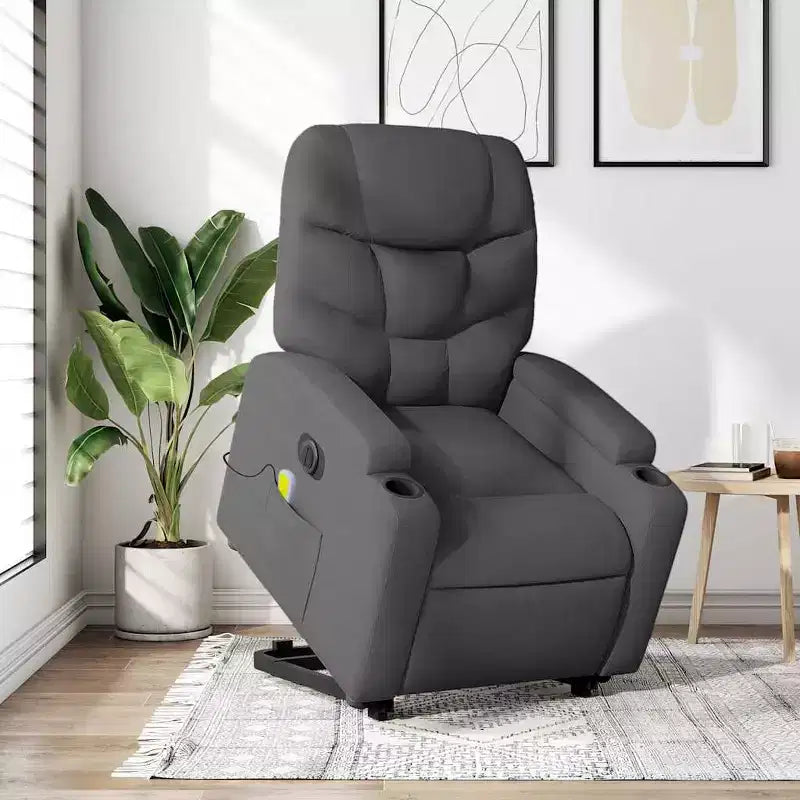 vidaXL Fauteuil inclinable de massage avec fonction releveur Gris clair