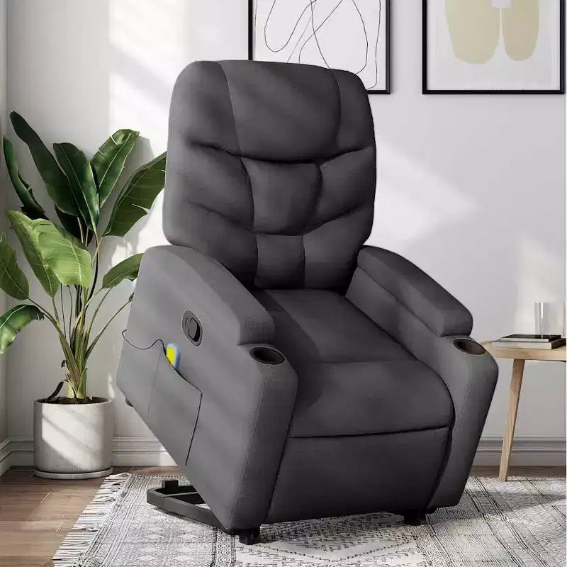 vidaXL Fauteuil inclinable de massage avec fonction releveur Gris clair