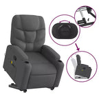 vidaXL Fauteuil inclinable de massage avec fonction releveur Gris clair