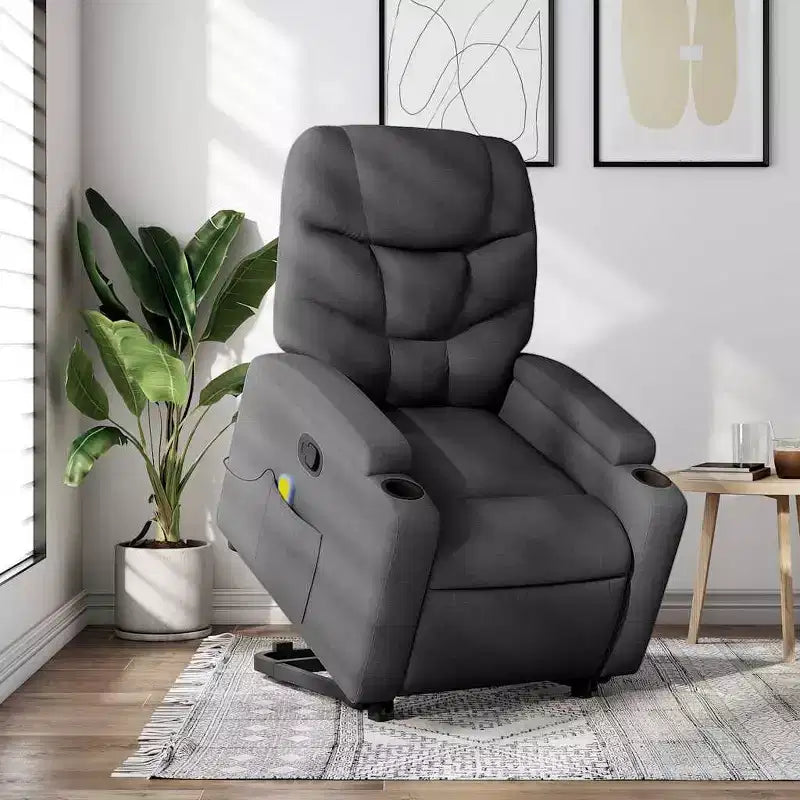 vidaXL Fauteuil inclinable de massage avec fonction releveur Gris clair