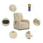 vidaXL Fauteuil inclinable de massage avec fonction releveur Gris clair