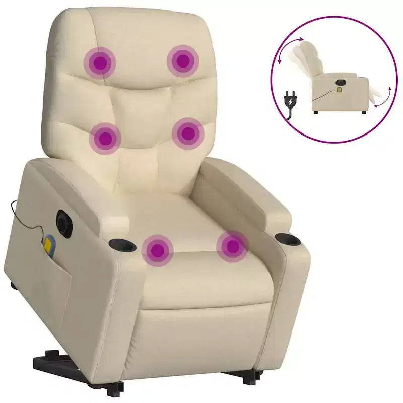 vidaXL Fauteuil inclinable de massage avec fonction releveur Gris clair