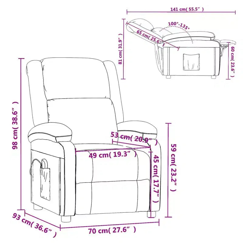 vidaXL Fauteuil de massage anthracite