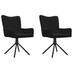 vidaXL Swivel Dining Chairs 2 pcs Black Velvet