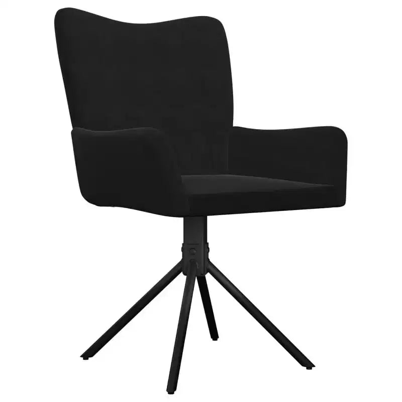 vidaXL Chaises pivotantes de salle à manger 2 pcs Velours noir