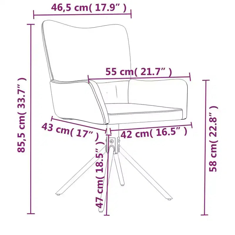 vidaXL Chaises pivotantes de salle à manger 2 pcs Velours noir