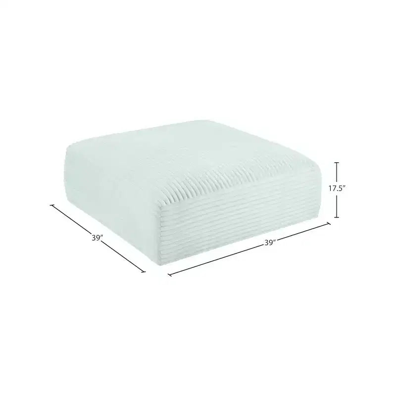 Meridian Furniture Pouf en tissu performant Shaggy Corduroy