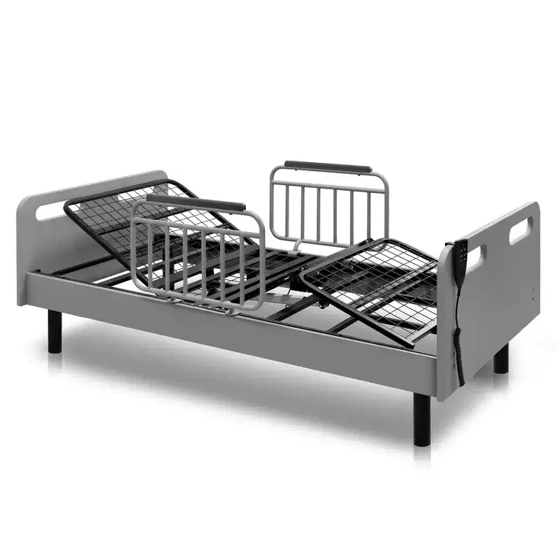 Lit d'hôpital réglable GDFStudio Aubin avec matelas en mousse à mémoire de forme