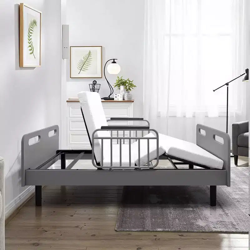 Lit d'hôpital réglable GDFStudio Aubin avec matelas en mousse à mémoire de forme