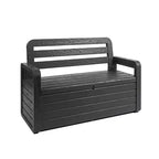 Toomax Foreverspring Coffre Banc 265 L en anthracite résistant aux intempéries et aux UV pour meubles de terrasse, de piscine et rangement extérieur