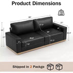 Canapé modulable Dyonery Deep Seat pour salon, structure en bois massif, coussins à ressorts, housses amovibles, assemblage facile pour petits espaces