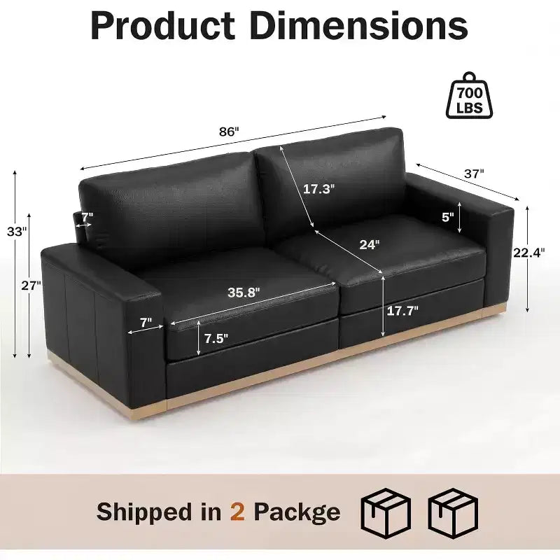 Canapé modulable Dyonery Deep Seat pour salon, structure en bois massif, coussins à ressorts, housses amovibles, assemblage facile pour petits espaces